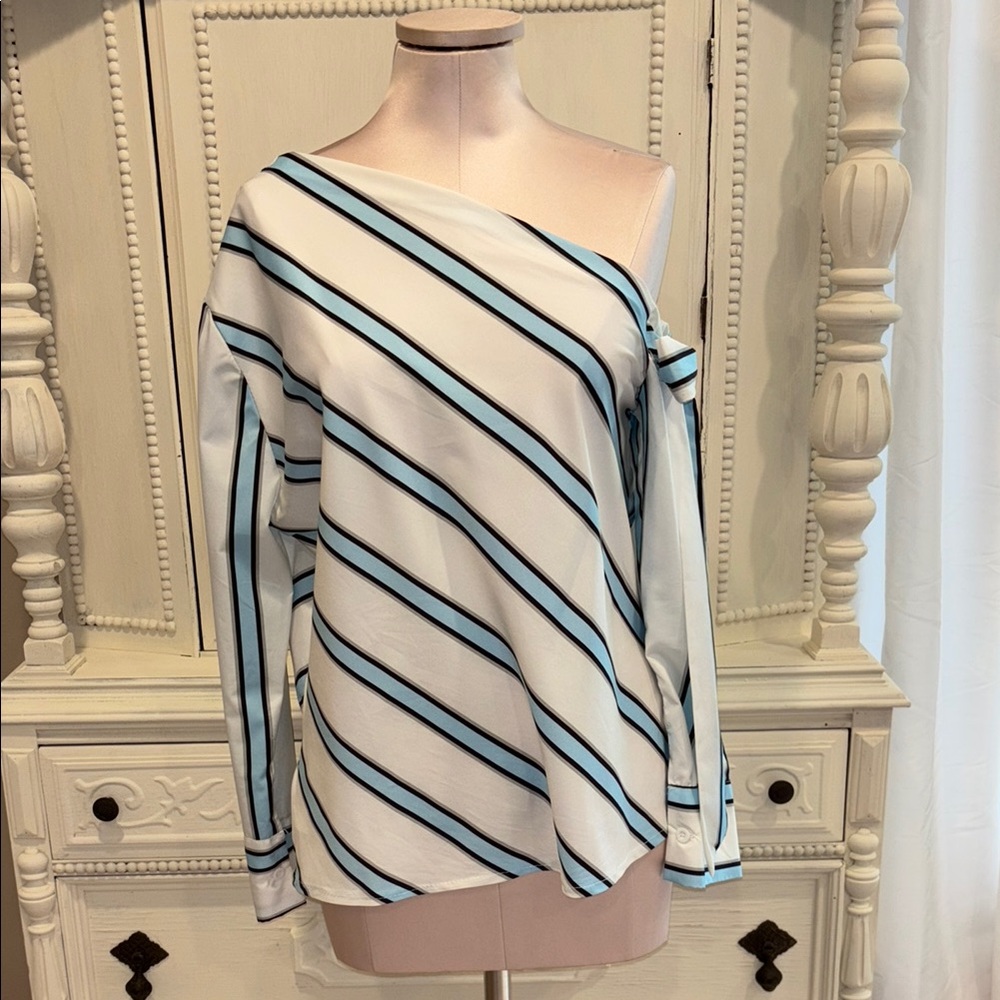 Striped Off-Shoulder Women's Top Size Small - Picture 3 of 10